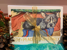 Load image into Gallery viewer, Holiday Cards- "Elroy says Give the Gift of Love" 5x7 in. single sided cards