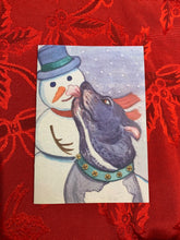Load image into Gallery viewer, Holiday Cards "Elroy and his Snowman" 3x5 in. folded cards
