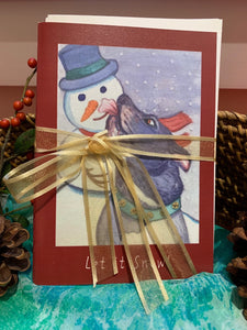 Holiday Cards- "Elroy and his Snow Man" 5x7 in. folded cards