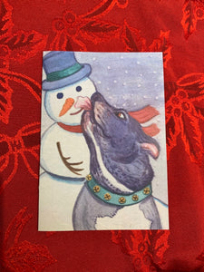 Holiday Cards "Elroy and his Snowman" 3x5 in. folded cards