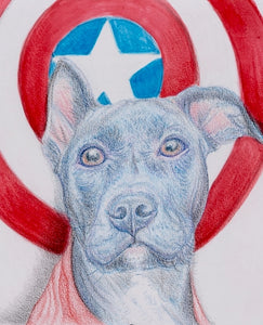 "Rescued Hero Warren" giclee print created from original mixed media piece